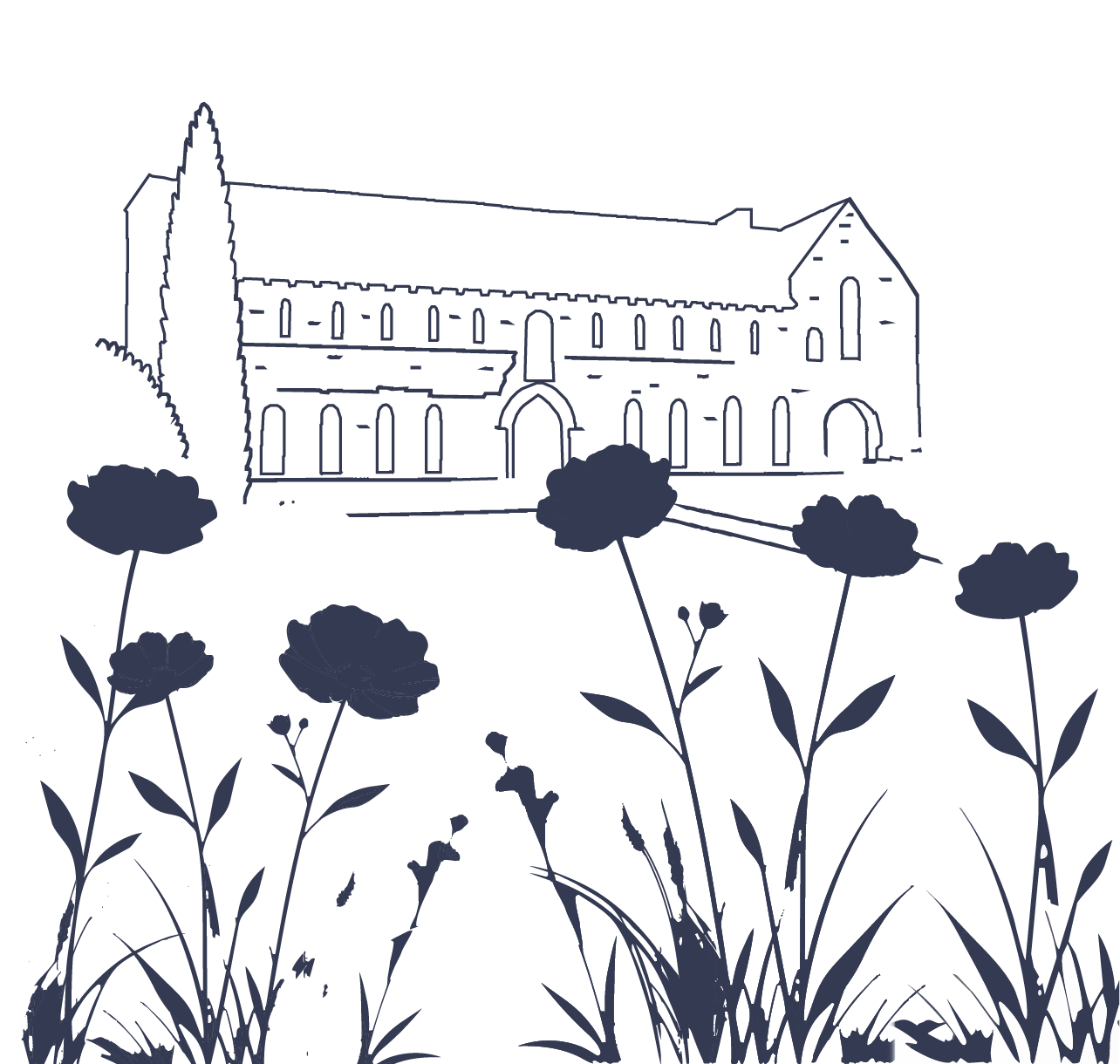 Prieure with flowers